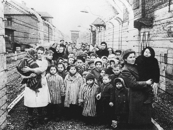 Liberated children in the Auschwitz concentration camp in January 1945. (Wikimedia Commons)