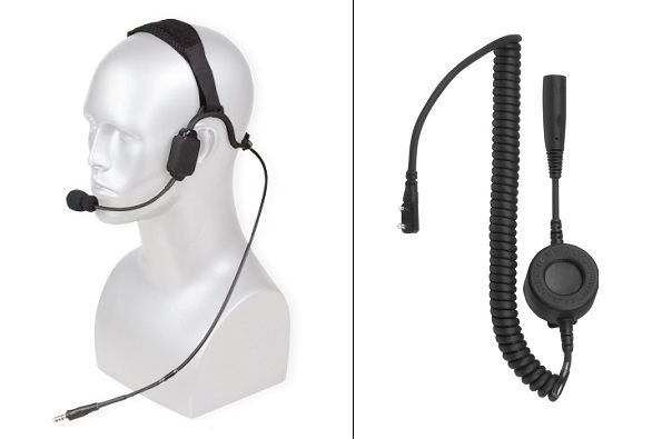 TCI TABC III Single Comm Bone Conduction Headset and Tactical PTT for High-Impedance Headsets